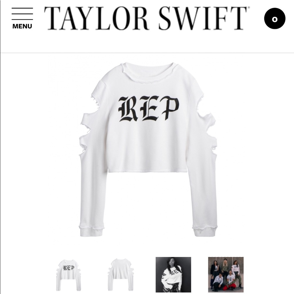 White “REP” Crop top Taylor Swifts Reputation tour